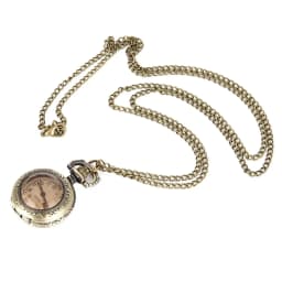 Vintage Pocket Small Watch Steampunk Quartz Watch With Chain Hollow Heart Cover Necklace Bronze Color Alloy Fob Clock Men Gift