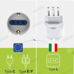 European Euro Eu Plug To Italy Standard Power Plug Adapter Socket 10A/16A Travel Converter AC 110~250V