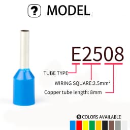 100pcs E2508 Insulated Ferrules Terminal Block Cord End Wire Connector Electrical Crimp Terminator Wire For 2.5mm2, 14 AWG