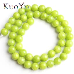 Natural Stone Beads Lemon Green Jades Round Loose Spacer Beads For Jewelry Making DIY Bracelets Necklace 15''Strand 6/8/10mm