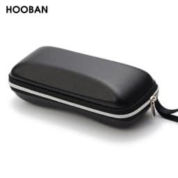 Luxury EVA Zipper Sunglasses Case High Quality Black PU Leather Protective Glasses Box