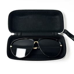 Luxury EVA Zipper Sunglasses Case High Quality Black PU Leather Protective Glasses Box