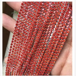 1yard/Piece 30Colors SS6-SS16 Glass Crystal Rhinestone Chain Silver Bottom Sew on Cup Chains For Diy Garment Bags Decorations