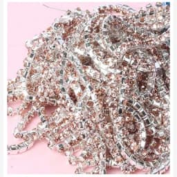 1yard/Piece 30Colors SS6-SS16 Glass Crystal Rhinestone Chain Silver Bottom Sew on Cup Chains For Diy Garment Bags Decorations