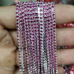 1yard/Piece 30Colors SS6-SS16 Glass Crystal Rhinestone Chain Silver Bottom Sew on Cup Chains For Diy Garment Bags Decorations