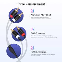 Vention 2RCA to 2RCA Audio Cable Gold-Plated 2RCA Male to Male Aux Cable 1m 2m for TV Amplifier Home Theater Speaker Cable RCA