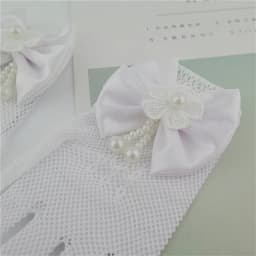 1 Pair Girls Kids White Lace Wedding Gloves Faux Pearl Bowknot Fishnet Gloves Communion Flower Girl Party Ceremony Accessories