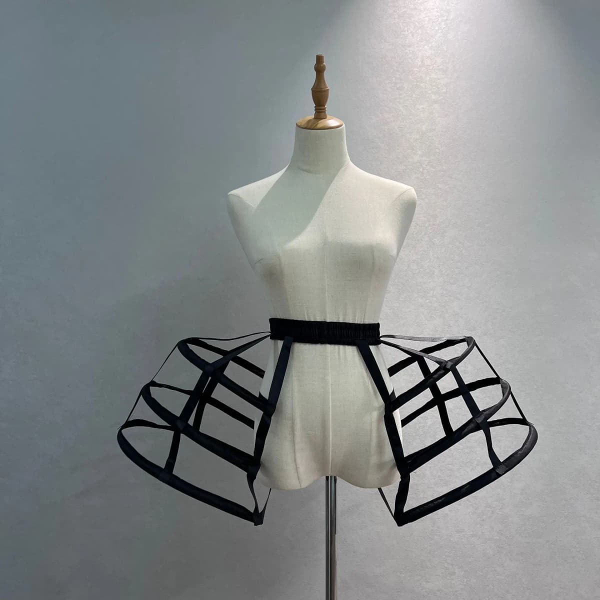 Wedding Bridal Crinoline Underskirt Women Girls Elastic Waistband Adjustable Pannier Petticoat 3 Hoop Cage Skirt