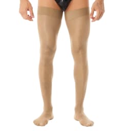 1Pair Mens Thigh High Stockings Glossy See Through Socks Sexy Oil Shiny Anti-skid Soft Sheer Compression Elastic Silk Long Socks