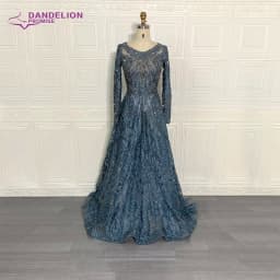 Luxury Handmade Beading Long Sleeve Celebrity Dresses 2020 Dubai Arabic Muslim Elegant Lace Formal Evening Party Gown