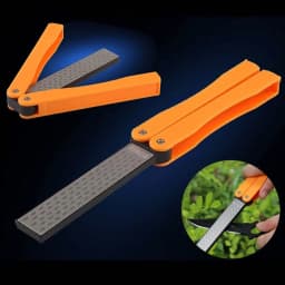 1PCS Portable Folding Pocket Knife Sharpener, Portable Double Sided Diamond Sharpening Stone Outdoor Sharpening Whetstone