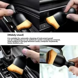 Car Interior Cleaning Brush Conditioner Air Outlet Soft Fur Clean Brushes with Shells Crevice Dust Removal Detailing Brush Tools