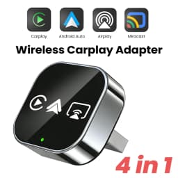 2026 Upgrade 4-in-1 Wired to Wireless CarPlay Android Auto Adapter with Screen Mirroring ios CarPlay/Android Auto/Mirroring