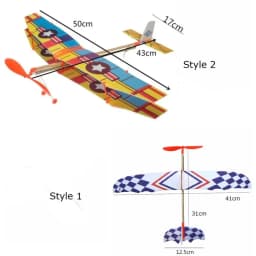 Children Novelty Plastic Educational Toy DIY Foam Aircraft Elastic Rubber Airplane Powered Flying Glider Assembly Plane Model