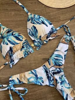 RUOTONGSEPT Sexy Micro Bikinis Set 2024 New Swimsuit Women Feather Print Bandage Swimwear Female Bathing Suit Brazilian Biquinis