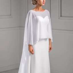 Wedding Bridal Chiffon Long Cape Dinner Party Formal Lady Cloak O-neck Prom Women Shawl Elegant High-low Wrap White Pink Black
