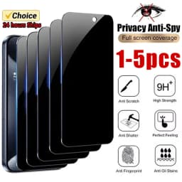 1-5Pcs Full Cover Privacy Screen Protector For iPhone 16 15 13 11 14Pro Max Anti Spy Tempered Glass For iPhone X XS Max XR