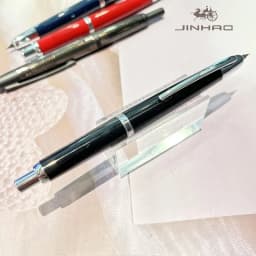 Jinhao 20 Press Retractable Fountain Pen EF/F Nib with Converter Resin Writing Gift Pen