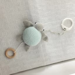 Handmade Crochet Bear Animal Head Knitting Rattle With Music DIY Baby Infant Newborn Teether Sensory Toy
