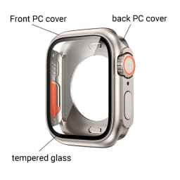 Screen Protector for Apple Watch 46mm 45mm 44mm 40 41 42mm Hard PC Front Rear Bumper Case iwatch 10 9 8 7 SE 6 5 Change To Ultra