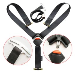 Baby Basket Harness With Lock Latch Car Seat Safety Belt Children 5 Points Seat Belt Horn Buckle Adjustable Shoulder Croch PAD