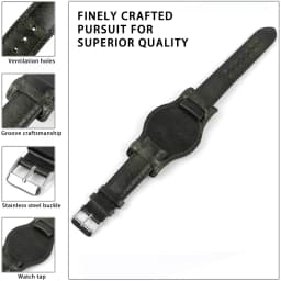 Oil Wax Leather Bund Strap 18mm 19mm 20mm 21mm 22mm Watchband Blue Wristband with Mat Handmade Genuine Leather Watch Accessories