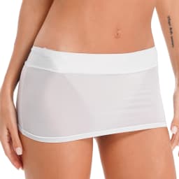 Womens Semi See-through Miniskirt Cover Ups Beachwear Solid Color Block Low Rise Sexy Pencil Mini Skirts Female Sexy Nightwear