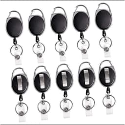 5PCS Retractable Reel ID Lanyard Name Tag Card Badge Support Key Chain Anti-Lost Clip Nurse Office Supplies