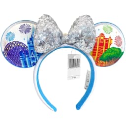 Disney Minnie Mickey Ears Headband Holiday Party Sequins Headdress Bows EARS COSTUME Headband Cosplay Plush Adult/Kids Gift