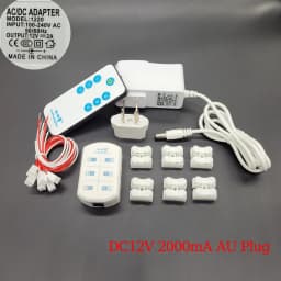 ON/OFF 3V/5V/12V AC/DC Wireless Remote Control Switch&Adapter/Power Supply with 6 Ports Output/Railway Layout/ Road Layout