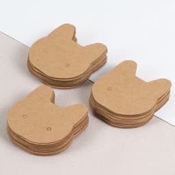 50pcs 3.5x3.5cm Cat Earrings Ear Studs Display Card for Necklace Jewelry Packaging Cardboards