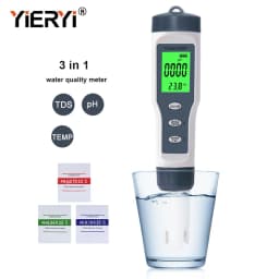 Yieryi New TDS PH Meter PH/TDS/EC/Temperature Digital Water Quality Monitor Tester for Pools, Drinking Water, Aquariums