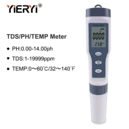 Yieryi New TDS PH Meter PH/TDS/EC/Temperature Digital Water Quality Monitor Tester for Pools, Drinking Water, Aquariums