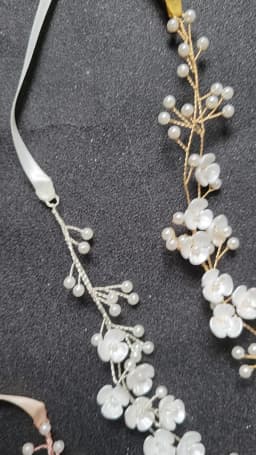 SLBRIDAL Handmade Alloy Flower Leaf Rhinestones Ceramic Flower Bridal Headband Wedding Headpieces Bridesmaids Women Hair Jewelry