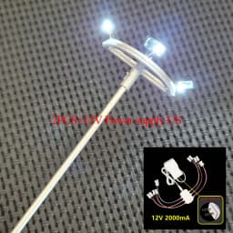 Ho Scale Model Lamp Tower Lighting 12v Model Lights Layout Lamppost Train Playground Stadium Overhead Light Warm/cold White