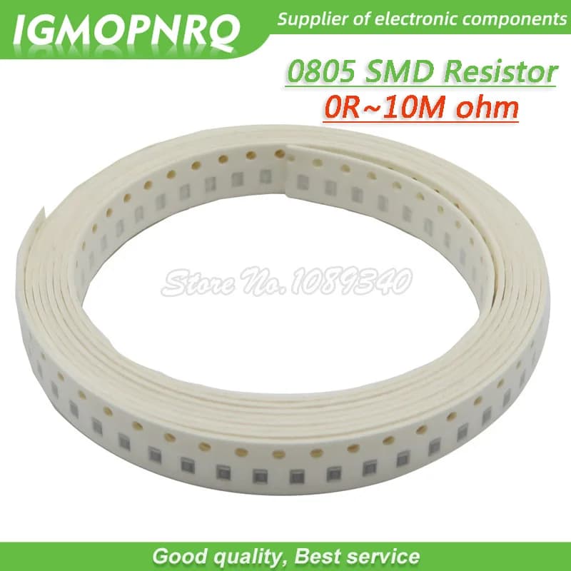 100Pcs 0805 SMD 1/4W resistor resistance 0R - 10M 1.8R 10R 100R 220R 330R 470R 560R 1K 10K 47K 100K 180K 0 10 100 330 470 ohm