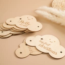 8pc/set Wooden Baby Milestone Card For Newborn Cute Cloud Shape Photography Props Accessories Month Cards Sticker Newborn Gifts
