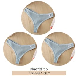 3Pcs/Set Women Cotton Thongs Panties Sexy Low Waist G-String Briefs Ladies Brazilian Lingerie Girls Breathable Intimates Bikini