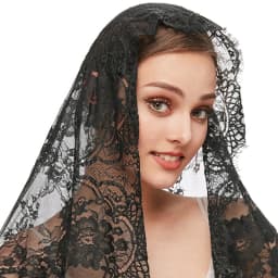 Lace Mantilla Veil Soft & Comfortable Exquisite Floral Design Head Covering for Women Girls Church Veils for Chapels Dropship