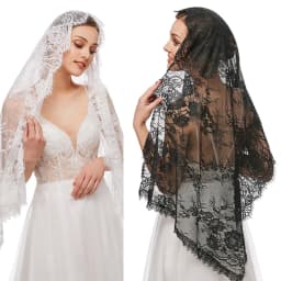 Lace Mantilla Veil Soft & Comfortable Exquisite Floral Design Head Covering for Women Girls Church Veils for Chapels Dropship