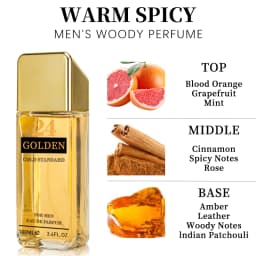 3.4 Fl Oz Men's Eau De Toilette Spray, With Amber & Cinnamon Long-Lasting Perfume, Perfect For Dating, Daily Life, Parties, Gift