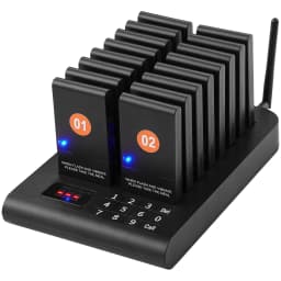 SucceBuy Restaurant Pager System Wireless Range Lineup Waiting Queue Signal Guest Customer Calling Beepers w/Vibration &Flashing