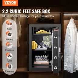 SucceBuy Electric Safe 2.2/1.8 Cubic Feet Fingerprint&Digital Security Cabinet Safe W/ Fire-proof Bag for Cash Jewelry Documents
