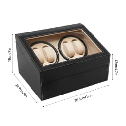 4+6 Brown/Black Watch Winder Automatic Rotation Leather Storage Watch Display Box Case Holder for Store Display, Home Decoration