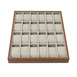 24 Slots Watch Box Organizer for Men Black Watch Holder Stand Display Storage Case
