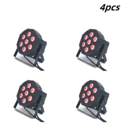 4PCS 7x18W LED Flat SlimPar RGBWA UV Light 6in1 LED Wash DJ Light Stage Dmx512 Stage Lighting