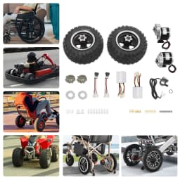24V/250W 36V/350W Electric Scooter Conversion Kit 10" Dual Wheels Brush Gear Motor Drive Air Wheel w/Reverse Gear+Thumb Throttle