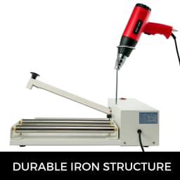 SucceBuy 12/18/24in Shrink Wrap Sealer Laminating Machine W/ Heat Gun 1800W Film Available Roll For PVC POF Film Books Toys Food