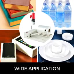 SucceBuy 12/18/24in Shrink Wrap Sealer Laminating Machine W/ Heat Gun 1800W Film Available Roll For PVC POF Film Books Toys Food