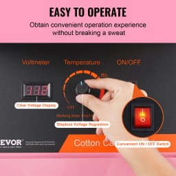 SucceBuy Electric Cotton Candy Machine Candy Floss Maker Commercial Cotton Candy Machine w/ Stainless Steel Bowl and Sugar Scoop
